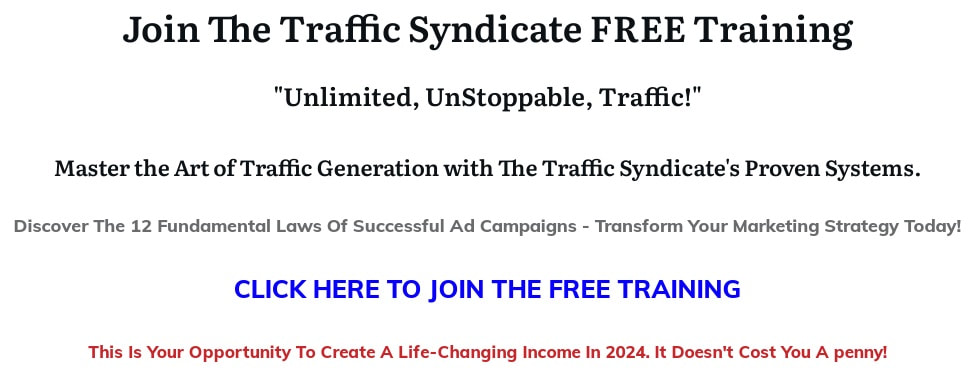 Join The Traffic Syndicate Webinar FREE Training